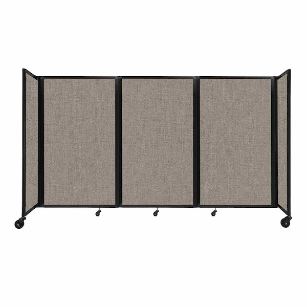 Room Divider 360 Folding Portable Partition 8'6" x 5' Warm Pebble Fabric